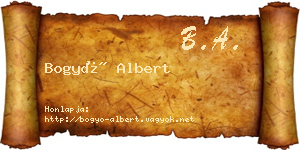 Bogyó Albert névjegykártya